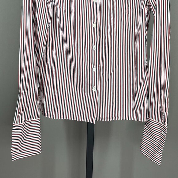 Michael Kors Collection Shirt Womens 2 black red button up designer classic - Picture 3 of 10